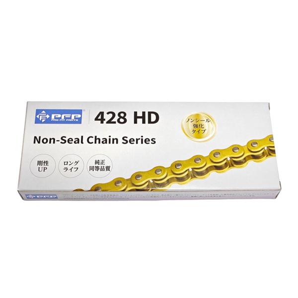 PFP チェーン 428HD-120L 強化タイプ クリップジョイント付属 428-120 ゴールド...