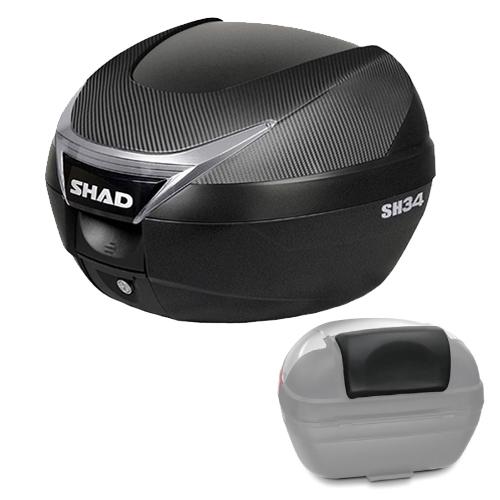 SHAD(シャッド) 【セット品】SH34 トップケース カーボン バックレスト セット  バイク