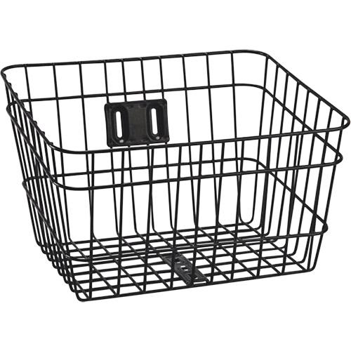 センタン工業 角型ワイヤーバスケット ブラック SSK-401 自転車 フロントバスケット・新聞・前...