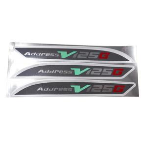 新品 アドレスV100ス 立体 メッキシルバー エンブレム ソフト 3枚