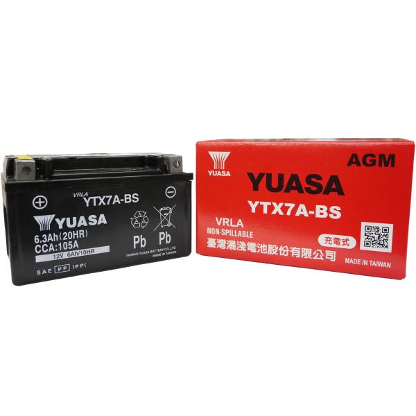 台湾ユアサ(タイワンユアサ) バイク TYTX7A-BS (YTX7A-BS互換) (液入充電済) ...