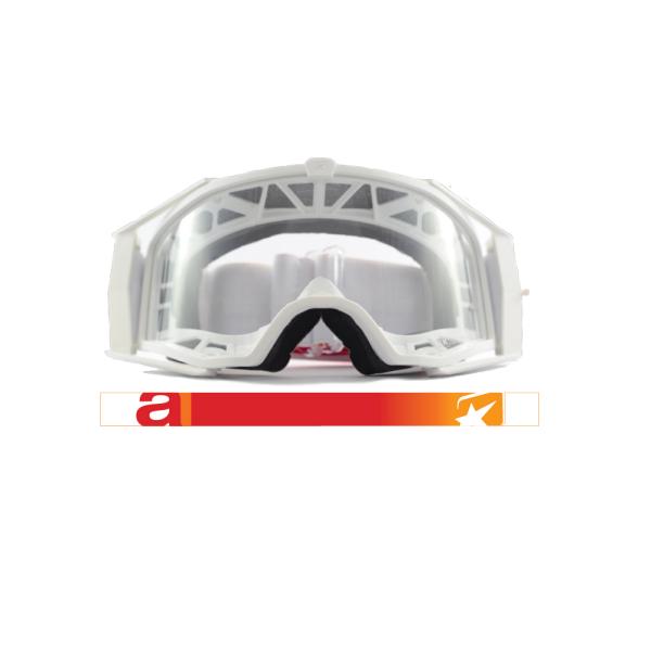 ariete 8K ユーロフィット ゴーグル シングルクリアレンズ ホワイト/レッド オフロードゴー...