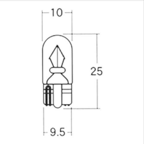 M&amp;H BWB01 6V1.7W ウエッジ中(W2.1×9.5d) B-WB01 バイク メーター球