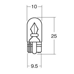 M＆H バイク メーター球 BWB06 6V3W ウエッジ中(W2.1×9.5d) B-WB06