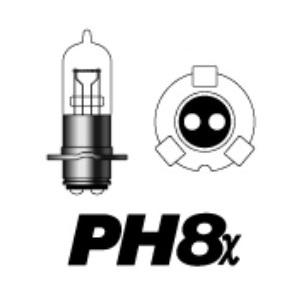 M＆H バイク ヘッドライト球 PH8x 12V35/30W P15D25-3L B2C(B2クリア...