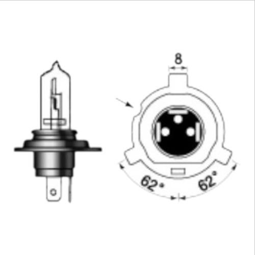 M&amp;H H4R 12V60/55W 特殊 C(クリア) 132 C バイク ヘッドライト球