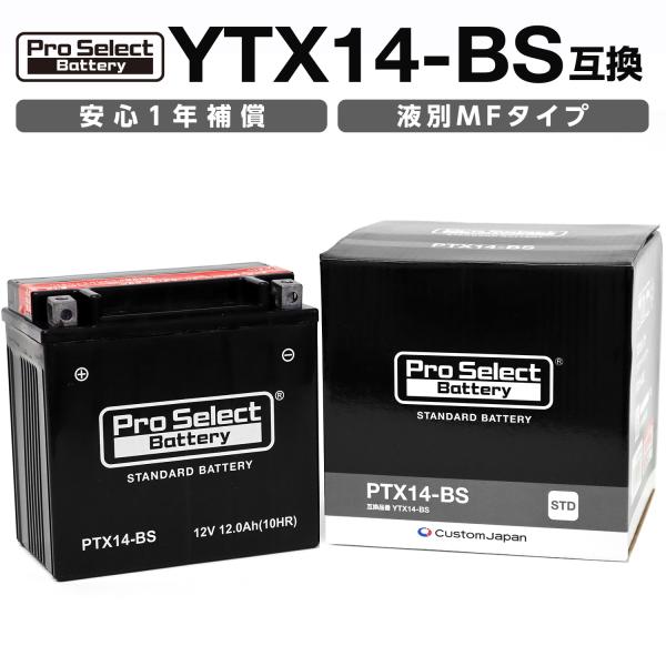 ProSelect(プロセレクト) バイク PTX14-BS スタンダードバッテリー(YTX14-B...