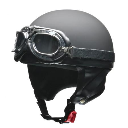 リード工業(LEAD) CROSS CR-751 ビンテージハーフヘルメット マットブラック LL(...