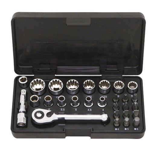 SIGNET(シグネット) 1/4DR スプラインソケット&amp;ビットセット 28PC 22038 ハン...