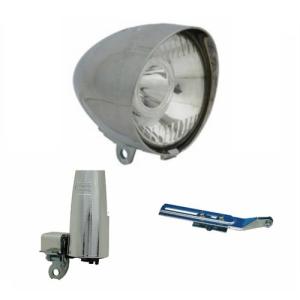 丸善電機産業 自転車 バッテリーライト 砲弾型LEDヘッドライト CPメッキ CPメッキ