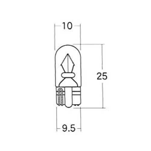 M&amp;H AWB06 6V3W T10 ウエッジ 中 2個入りパック バイク メーター球