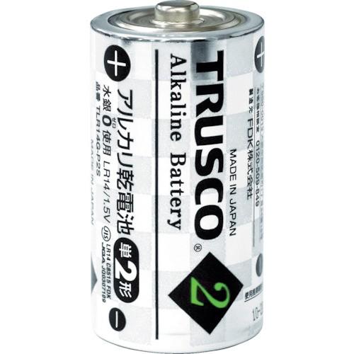 TRUSCO(トラスコ) 電池・充電器 アルカリ乾電池 単2 (2本入) TLR14G-P2S