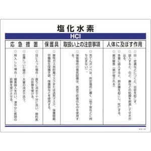 日本緑十字社 作業・保安用品 化学物質関係標識 塩化水素 450×600mm 塩ビ 35302｜partsdirect