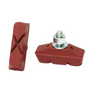 吉川製作所 自転車 ブレーキシュー PSC-A-H アルミリム用全天候ブレーキシュー レッド レッド