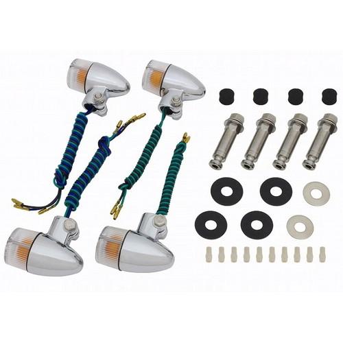 POSH Faith(ポッシュフェイス) 砲弾タイプウィンカーSET W球 メッキ/クリア 98-0...