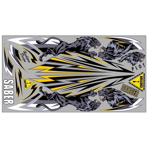 PLOT(プロト) デカール SABER B&amp;Y L 汎用 BLK&amp;YEL Lサイズ PDK202B...