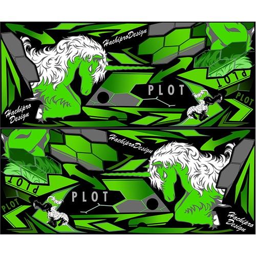 PLOT(プロト) デカールキット ユニコーン グリーン Ninja250 PDK748UC-G バ...