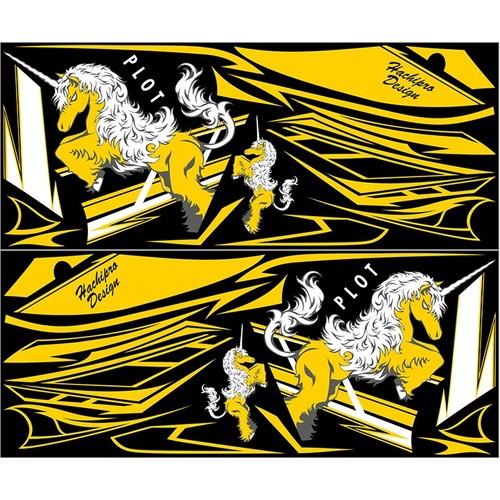 PLOT(プロト) デカールキットユニコーンAブラック&amp;イエロー YZF-R3/R25 15-18 ...