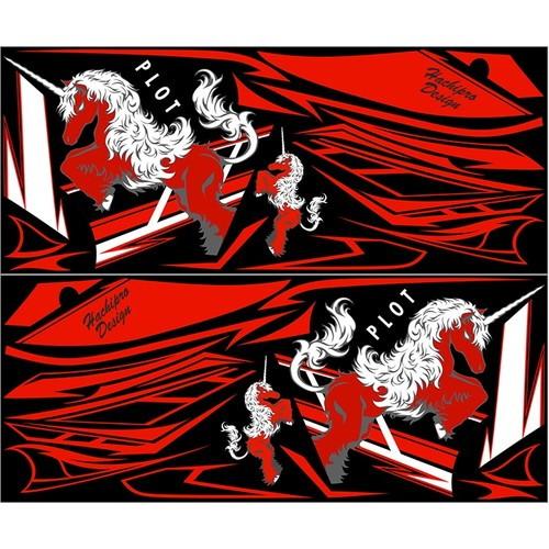 PLOT(プロト) デカールキットユニコーンAブラック&amp;レッド YZF-R3/R25 15-18 P...