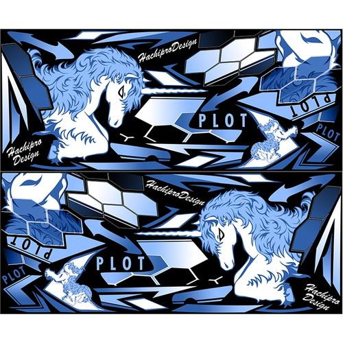 PLOT(プロト) デカールキット ユニコーン ブルー Ninja250 PDK748UC-B バイ...