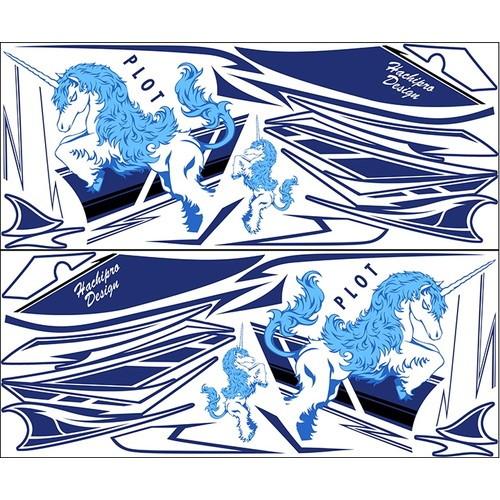 PLOT(プロト) デカールキット ユニコーンA ブルー YZF-R3/R25 15-18 PDK3...