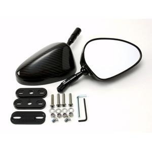 SIMOTA ツイルカーボンミラー オーバル クリアレンズ 70mm ステムフィッティングプレート ...