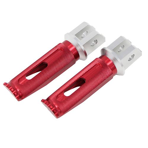 SPEEDRA アルミ削り出しタンデムステップ レーシングタイプ パッセンジャー用 シルバー/レッド...