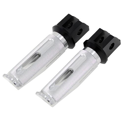 SPEEDRA アルミ削り出しタンデムステップ レーシングタイプ パッセンジャー用 ブラック/シルバ...