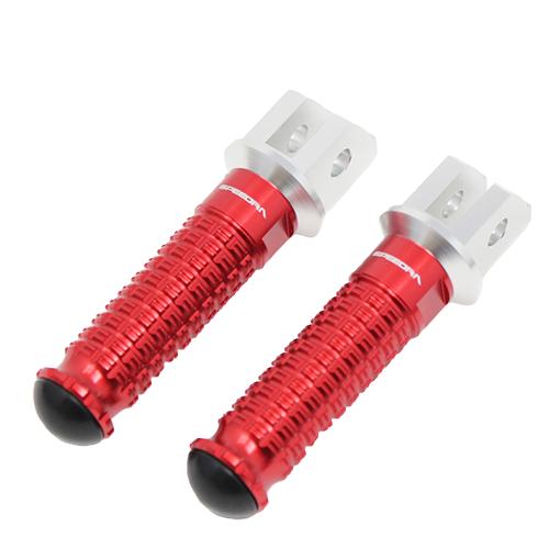 SPEEDRA アルミ削り出しステップ スタンダードタイプ ライダー用 シルバー/レッド AFPS1...