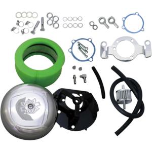 GUTSCHROME 7インチラウンドエアクリーナーセット ブリーザーキット付 EVO 6100-0030 バイク エアフィルター・エアエレメント