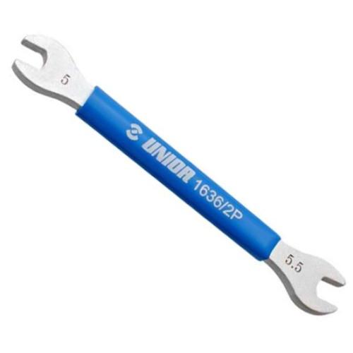 UNIOR(ユニオール) 619718 コンビネーションスポークレンチ 5.0mm&amp;5.5mm ブル...