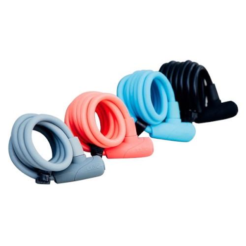 ULAC シリコンワイヤー錠ブラケット付き(ディンプルキー) Soren Koil グレー S5TX...