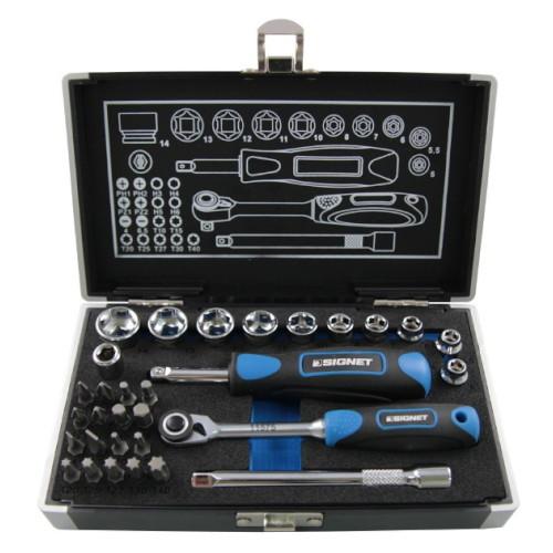 SIGNET(シグネット) 1/4DR 31PC ショートソケット&amp;ビットセット(6角) 11121...