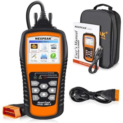 NEXPEAK OBD2 NX-501 故障診断機 診断スキャンツール NX-OBD-KW-3 メー...