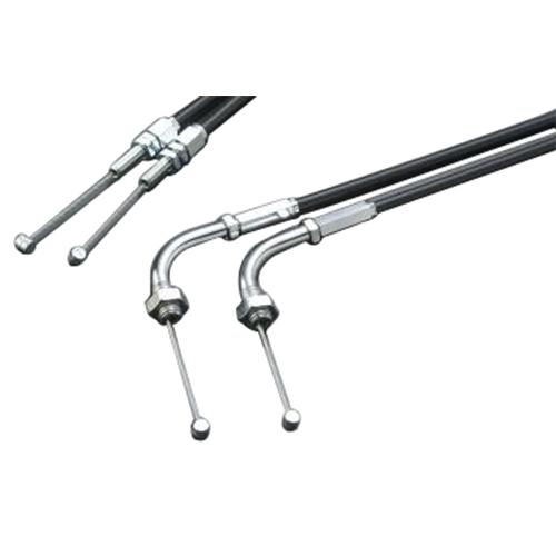 ACTIVE 専用スロットルワイヤー メッキ金具/アウターブラック(引き側) 1060390 バイク...