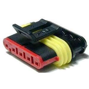 BRIDGE(ブリッジ) 060型 防水6極カプラー メス 5個入 SP-571 バイク ギボシ・圧...