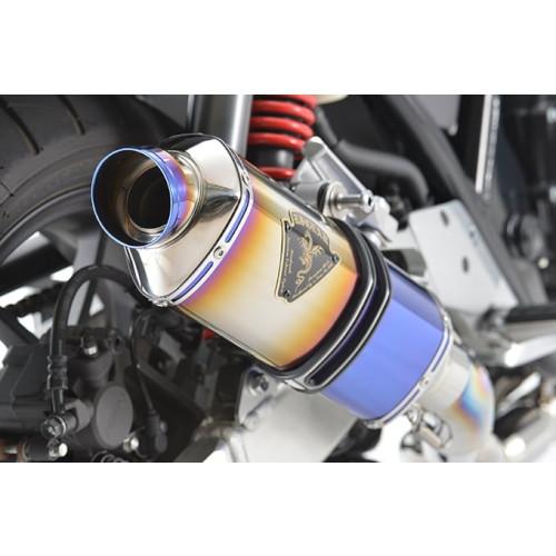 R’s Gear(アールズギア) ワイバンシングル フルエキゾースト マフラー チタンドラッグブルー...