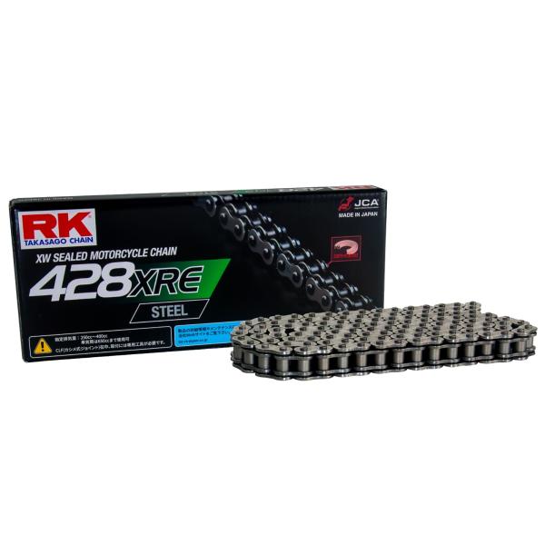 RK Japan XREシリーズ 428XRE-150L カシメタイプ スチール バイク チェーン
