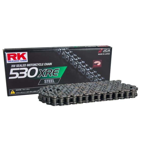 RK Japan XREシリーズ 530XRE-110L カシメタイプ スチール バイク チェーン