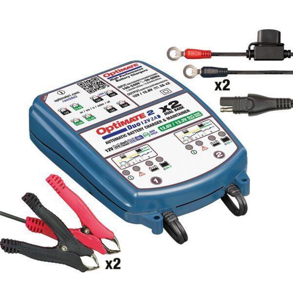 TecMATE OptiMate2 DUO 2バンク バッテリー充電器 TM-567 バイク バッテ...
