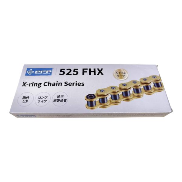 PFP(ピーエフピー) X-ringチェーンシリーズ 525FHX-110L ゴールド バイク チェ...