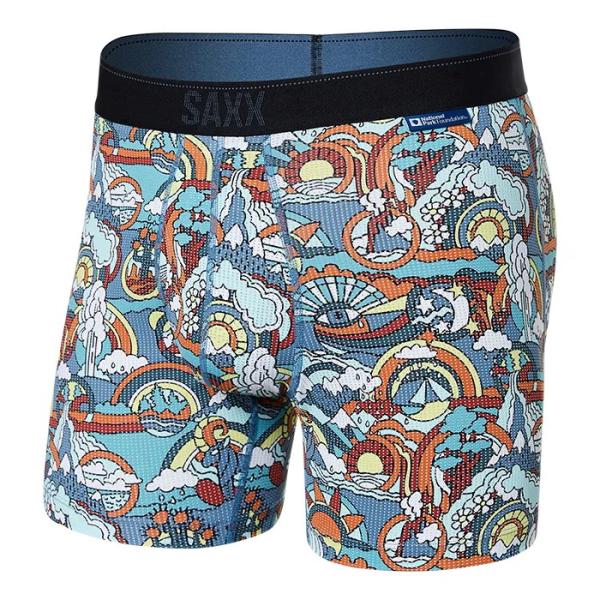 SAXX(サックス) QUEST QUICK DRY MESH ボクサーブリーフ 前開き ブルー/マ...
