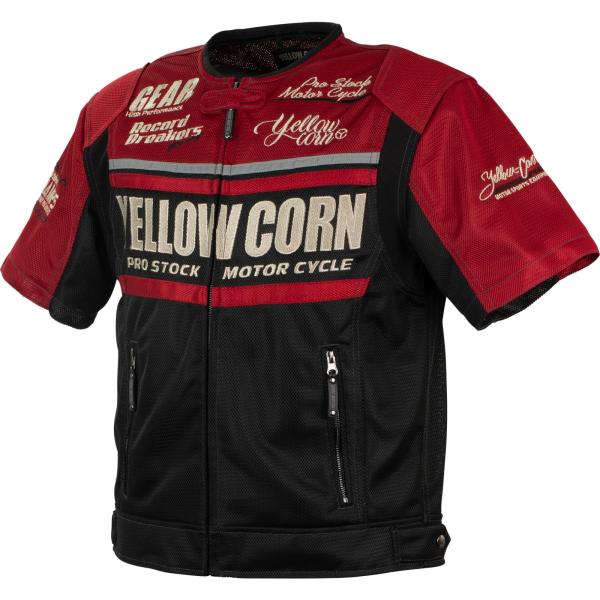 YeLLOWCORN YMT-007 プロテクトメッシュTシャツ レッド 3L バイク アンダー・イ...