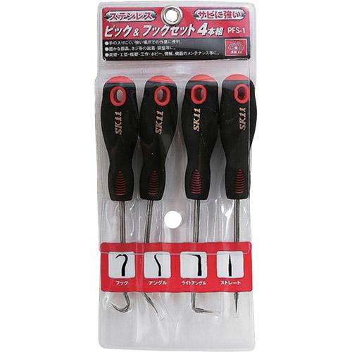SK11 ピック&amp;フックセット4本組 PFS-1 ハンドツール工具 ピックアップツール