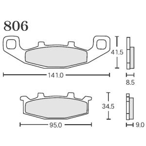 RK Japan バイク ブレーキパッド MA-X 806 806MAX ウルフ125/200 Bandit GSF250 L/M/N/P/R 90-94 SW-1 92 GS400E M/R 91/94