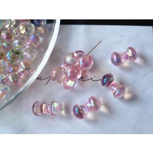 ダンベルビーズ 6個入り オーロラ アクリル ...の詳細画像1