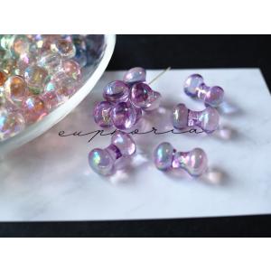 ダンベルビーズ 6個入り オーロラ アクリル ...の詳細画像2