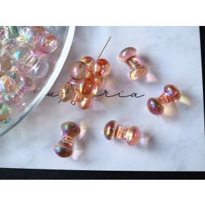 ダンベルビーズ 6個入り オーロラ アクリル ...の詳細画像1
