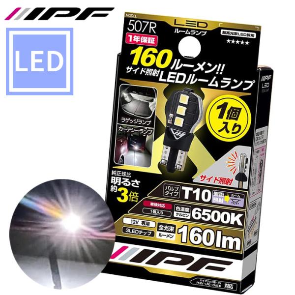 ルームランプ LED 車用 T10 160lm 6500K ホワイト 12V用 1個入 ハイパワー ...