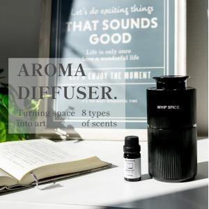 【ケイスケ社長PD】WHIPSPICE アロマディフューザー 車 リビング 対応 コードレス 静音 水なし コードレス 充電式 カーフレグランス ルームフレグランス
